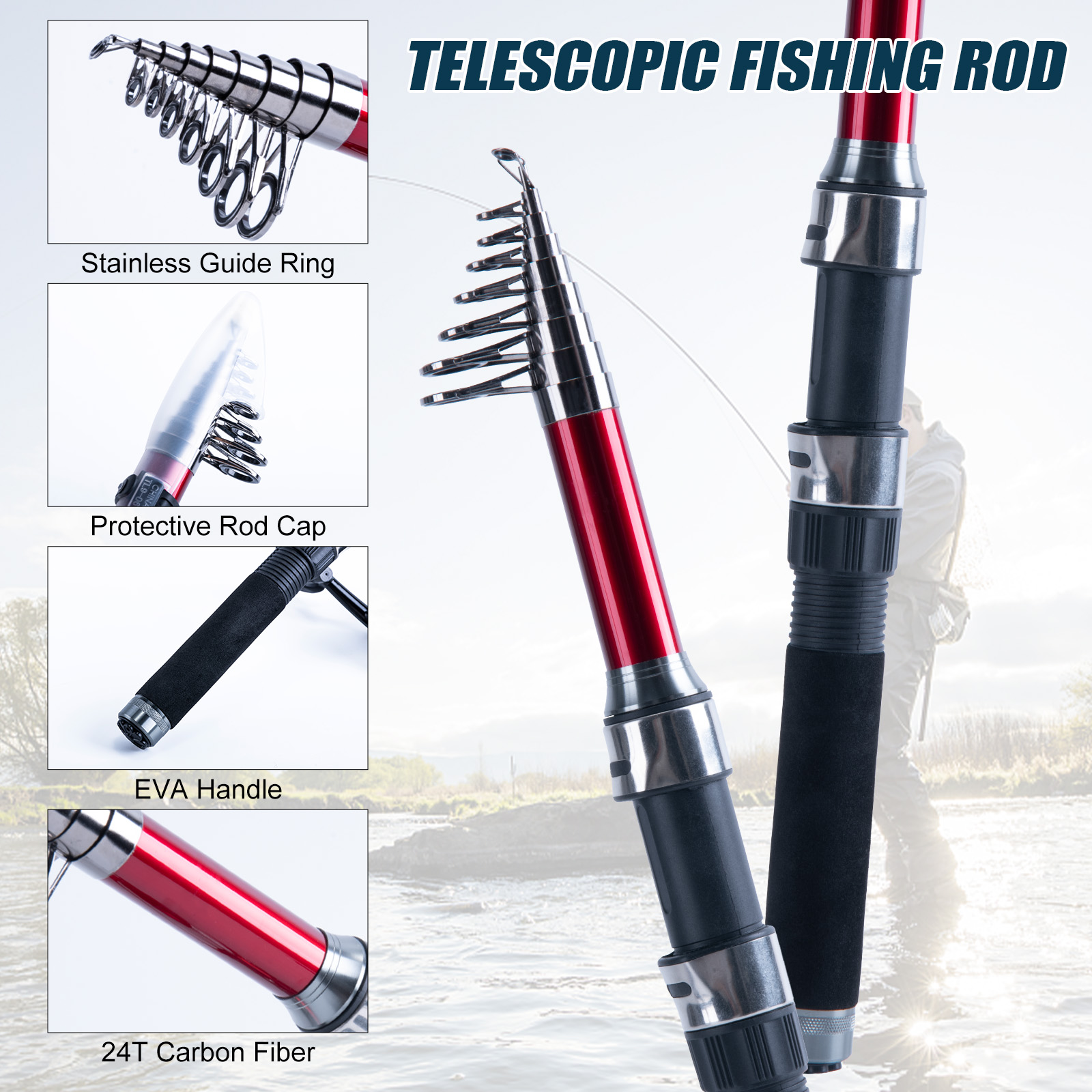 Goture Telescopic Fishing Rod  - Fishing Line Spooler 评论和价格