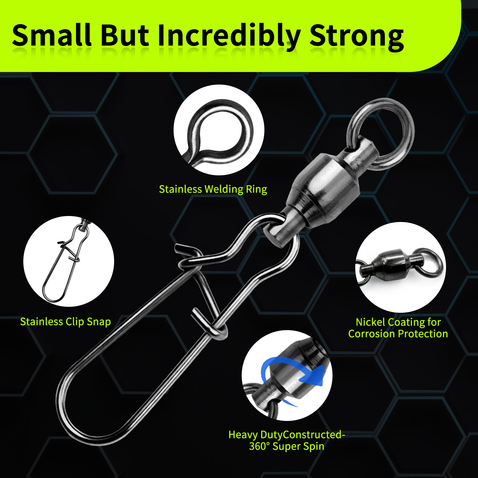 9KM 10PCS Ball Bearing Swivel  - Freshwater Line 评论和价格