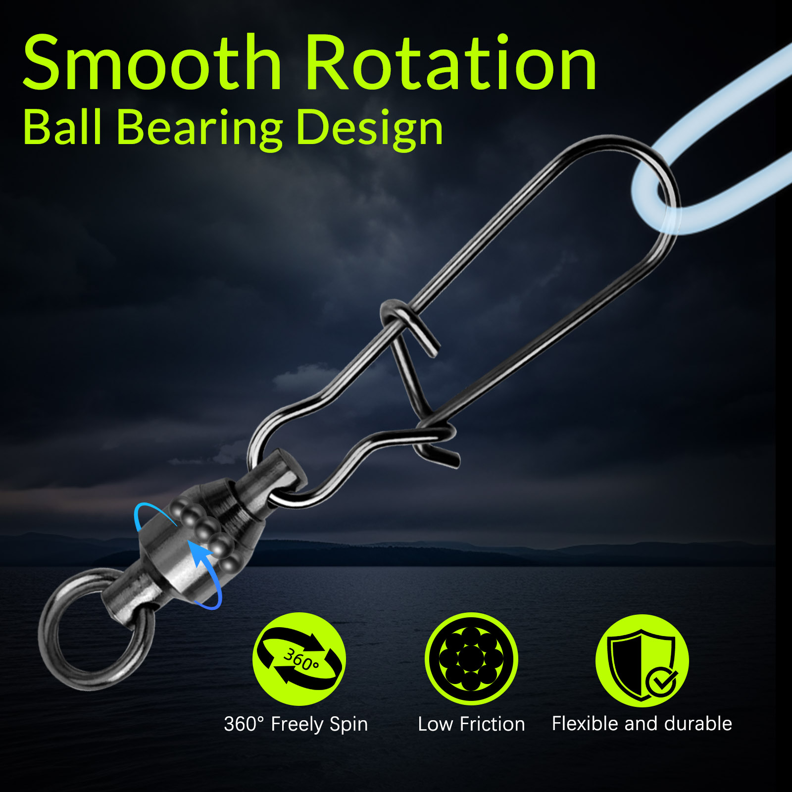 9KM 10PCS Ball Bearing Swivel  - Freshwater Line 评论和价格