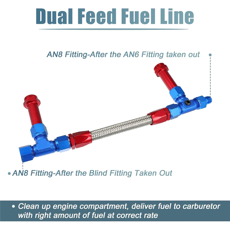 8AN Dual Feed Fuel Line To 7/8 - Braided Line 评论和价格